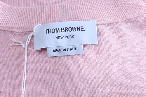 EM Sneakers Thom Browne Classic 4-Bar Striped Short-Sleeve Knit T-Shirt Light Pink