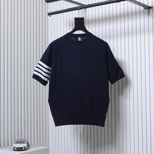 EM Sneakers Thom Browne Classic 4-Bar Striped Short-Sleeve Knit T-Shirt Navy