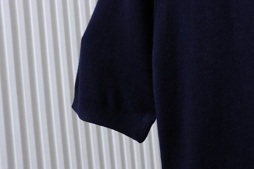 EM Sneakers Thom Browne Classic 4-Bar Striped Short-Sleeve Knit T-Shirt Navy