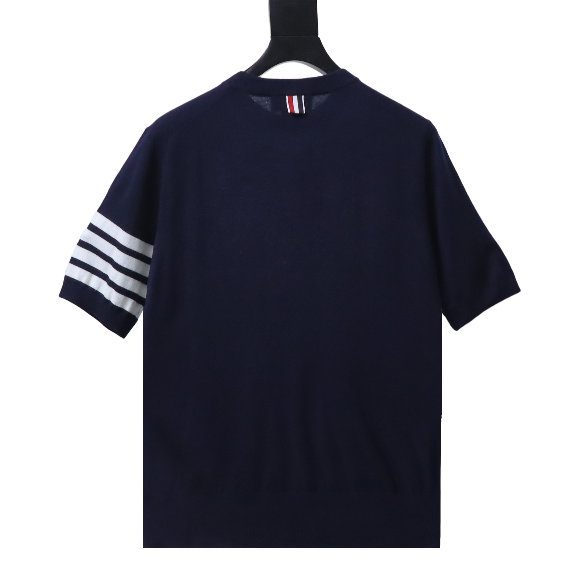 EM Sneakers Thom Browne Classic 4-Bar Striped Short-Sleeve Knit T-Shirt Navy