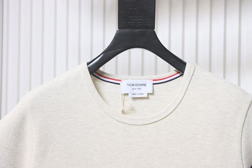 EM Sneakers Thom Browne Classic 4-Bar T-Shirt Beige