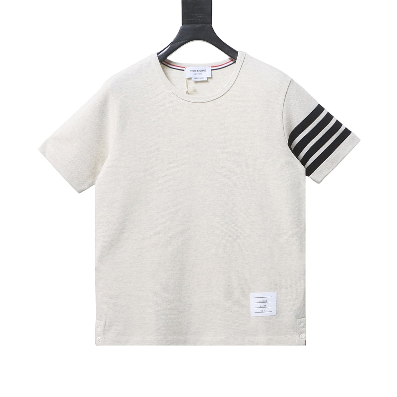 EM Sneakers Thom Browne Classic 4-Bar T-Shirt Beige