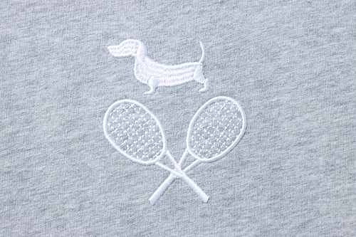 EM Sneakers Thom Browne Tennis Puppy Print T-Shirt Gray
