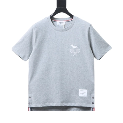 EM Sneakers Thom Browne Tennis Puppy Print T-Shirt Gray 01