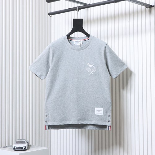 EM Sneakers Thom Browne Tennis Puppy Print T-Shirt Gray