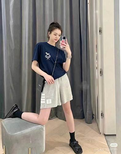 EM Sneakers Thom Browne Tennis Puppy Print T-Shirt Navy