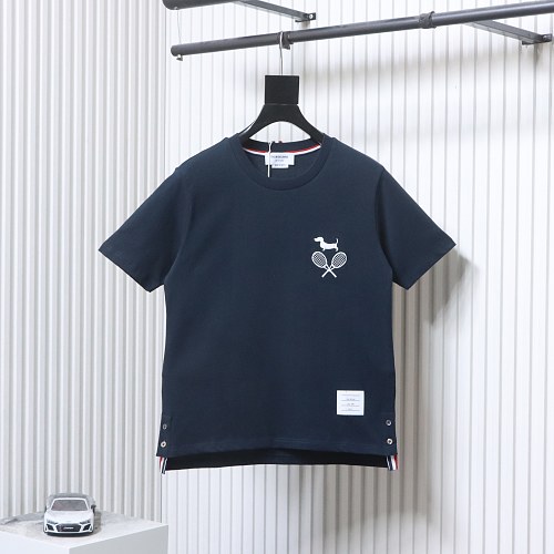 EM Sneakers Thom Browne Tennis Puppy Print T-Shirt Navy