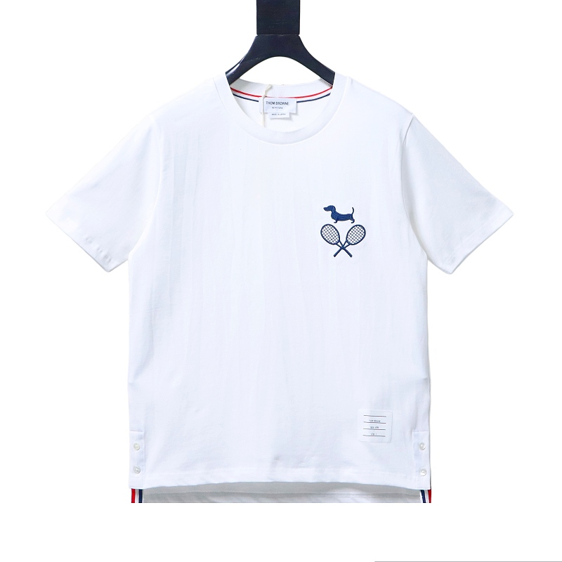 EM Sneakers Thom Browne Tennis Puppy Print T-Shirt White