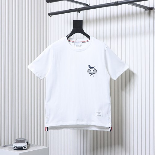 EM Sneakers Thom Browne Tennis Puppy Print T-Shirt White