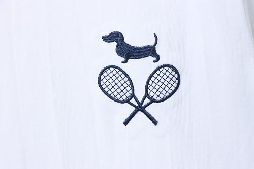 EM Sneakers Thom Browne Tennis Puppy Print T-Shirt White