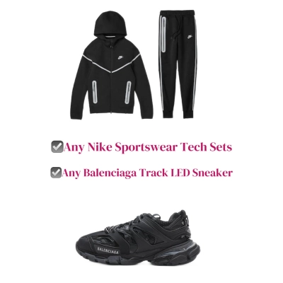 Any Nike Tech Sets + Any Balenciaga Track LED Sneaker 01