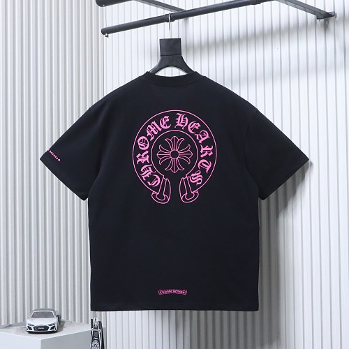 EM Sneakers Chrome Hearts Pink Horseshoe Pocket Sleeve T-shirt Black