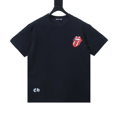 EM Sneakers Chrome Hearts Rolling Stones T-shirt Black 01