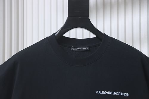 EM Sneakers Chrome Hearts Sanskrit Letter Print Crewneck T-Shirt Black