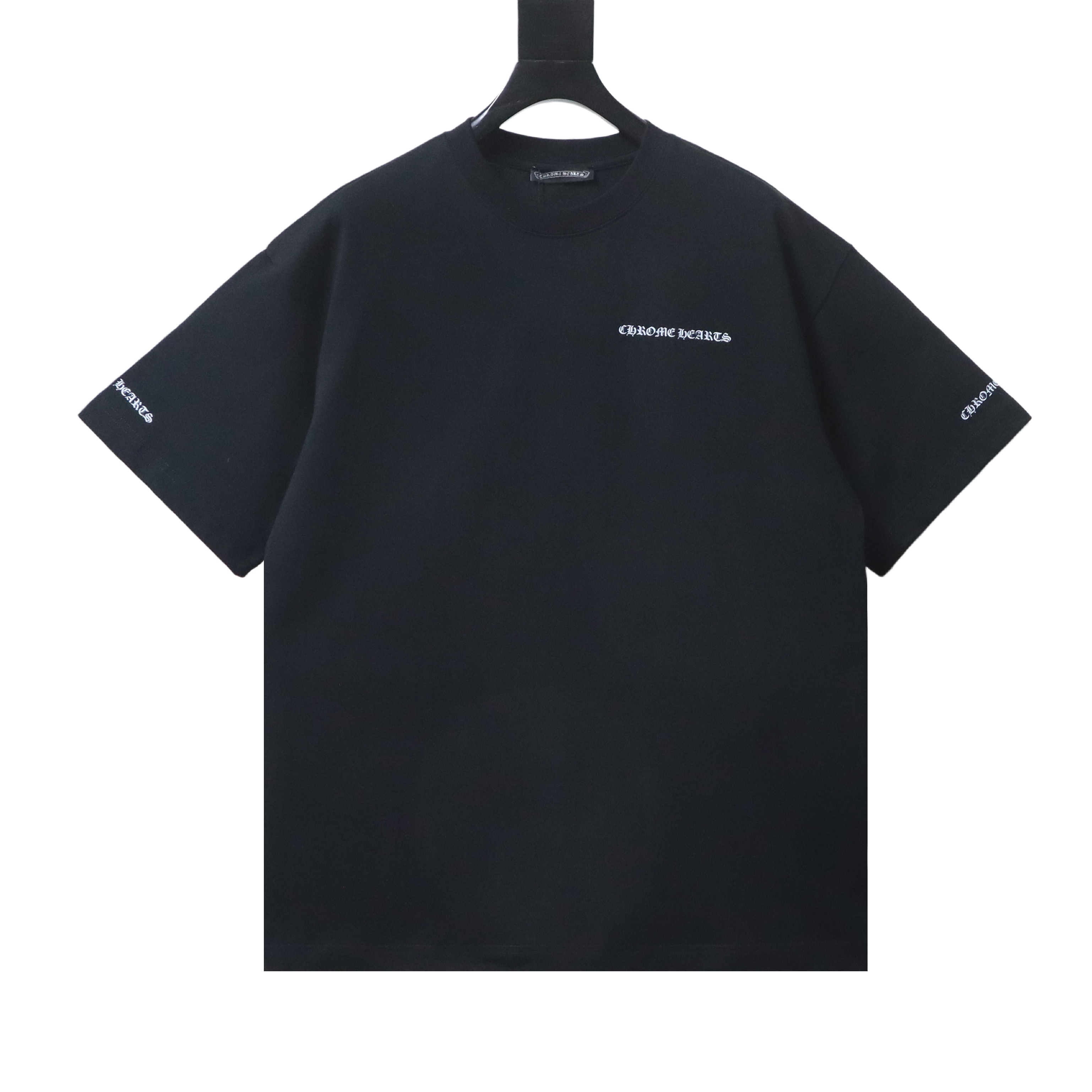 EM Sneakers Chrome Hearts Sanskrit Letter Print Crewneck T-Shirt Black