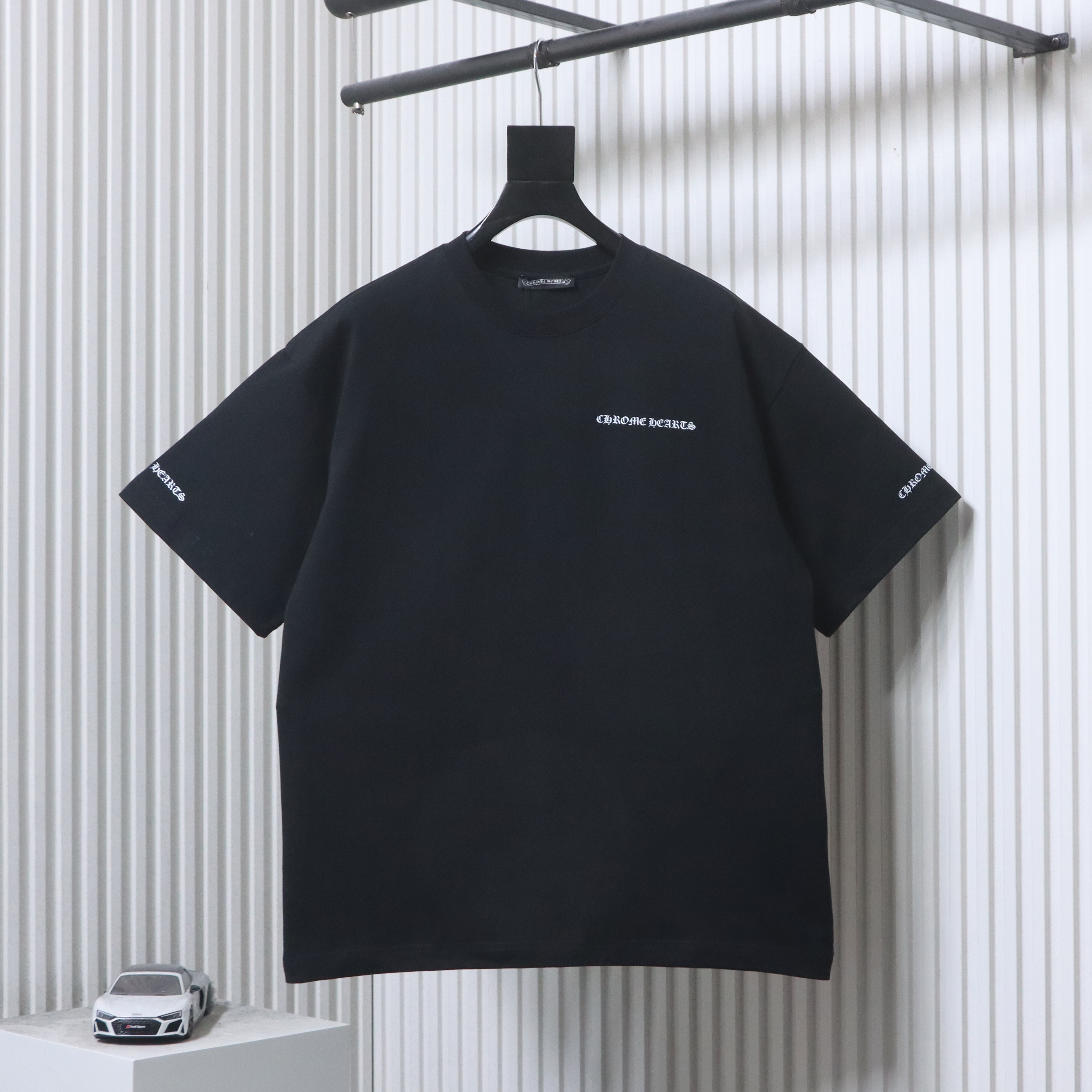 EM Sneakers Chrome Hearts Sanskrit Letter Print Crewneck T-Shirt Black