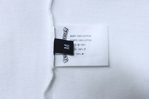 EM Sneakers Chrome Hearts SS26 White T-Shirt with Pink-Outline Horseshoe Logo Print
