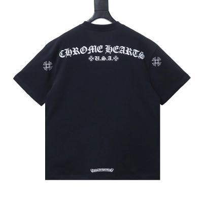 EM Sneakers Chrome Hearts USA Banner Back Logo Pocket Tshirt Black 02