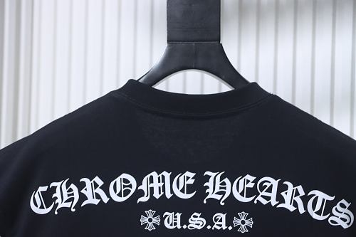 EM Sneakers Chrome Hearts USA Banner Back Logo Pocket Tshirt Black