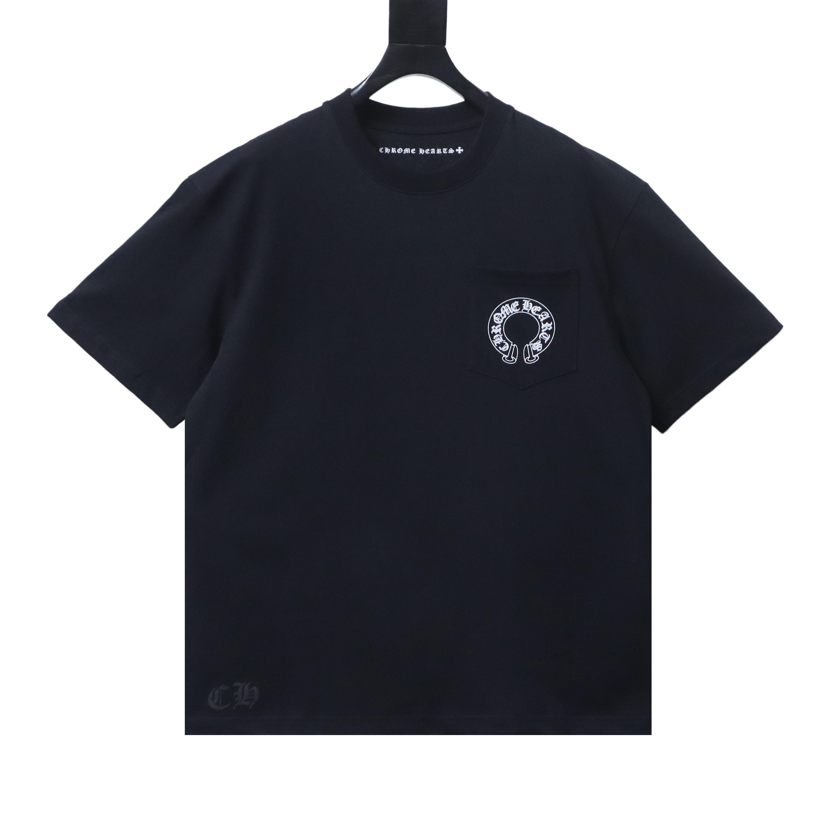 EM Sneakers Chrome Hearts USA Banner Back Logo Pocket Tshirt Black