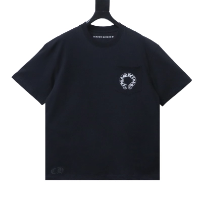 EM Sneakers Chrome Hearts USA Banner Back Logo Pocket Tshirt Black 01
