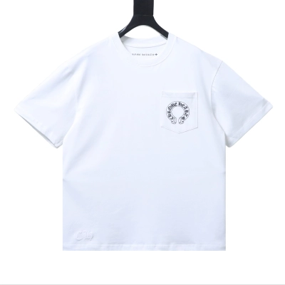EM Sneakers Chrome Hearts USA Banner Back Logo Pocket Tshirt White 01