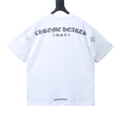 EM Sneakers Chrome Hearts USA Banner Back Logo Pocket Tshirt White 02