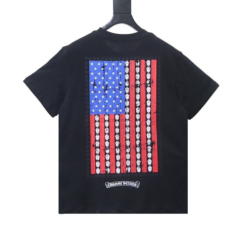 EM Sneakers Chrome Hearts USA Flag Short-Sleeve T-shirt Black