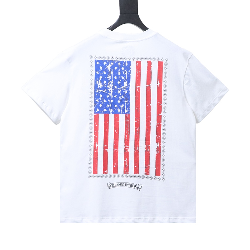 EM Sneakers Chrome Hearts USA Flag Short-Sleeve T-shirt White