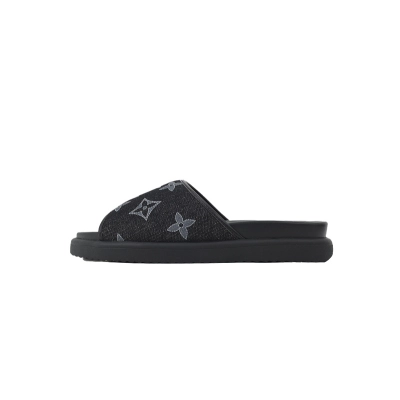 EM Sneakers Louis Vuitton Miami Mule Denim Noir 01