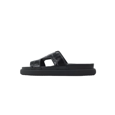 EM Sneakers Louis Vuitton Oasis Mule Shoes Black Crocodile Leather 01
