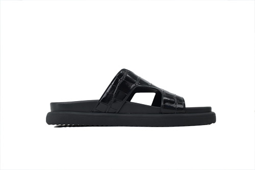 EM Sneakers Louis Vuitton Oasis Mule Shoes Black Crocodile Leather
