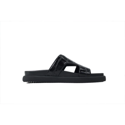 EM Sneakers Louis Vuitton Oasis Mule Shoes Black Crocodile Leather 02
