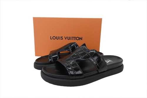 EM Sneakers Louis Vuitton Oasis Mule Shoes Black Crocodile Leather
