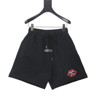 EM Sneakers Chrome Hearts SS26 Red Lips Appliqué & Embroidery Shorts Black 01
