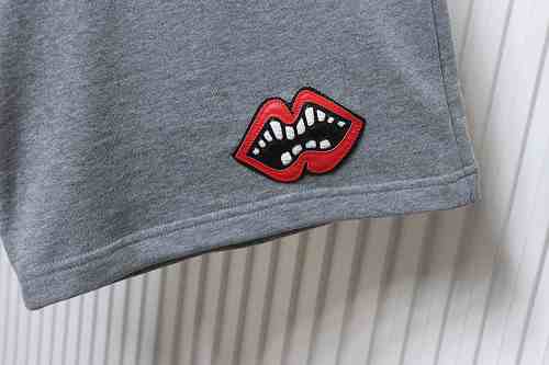 EM Sneakers Chrome Hearts SS26 Red Lips Appliqué & Embroidery Shorts Gray