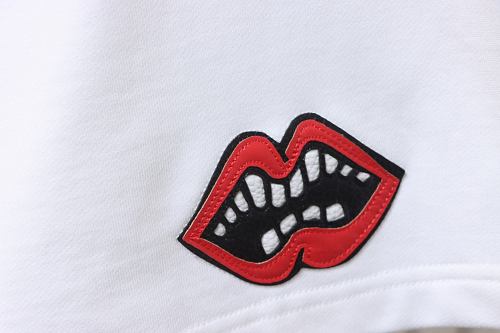 EM Sneakers Chrome Hearts SS26 Red Lips Appliqué & Embroidery Shorts White