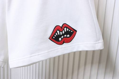 EM Sneakers Chrome Hearts SS26 Red Lips Appliqué & Embroidery Shorts White
