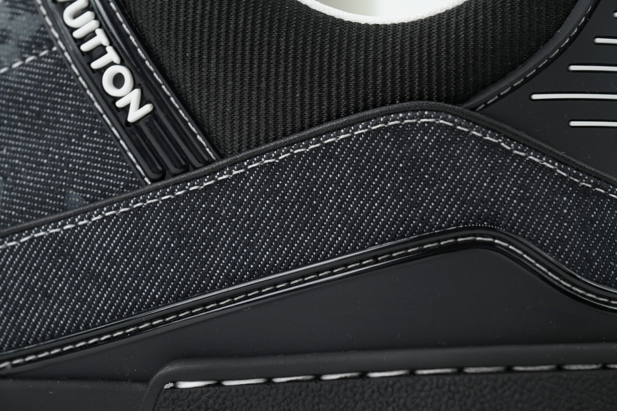 EM Sneakers Louis Vuitton Trainer Sneaker(NFC Chip Edition)Black Denim Fabric