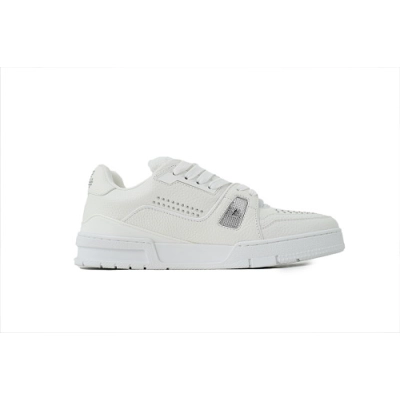 EM Sneakers Louis Vuitton Trainer Sneaker(NFC Chip Edition)White Rivets 02