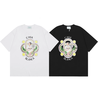 EM Sneakers Casablanca Printed T-Shirt Le Joueur White /Black 01