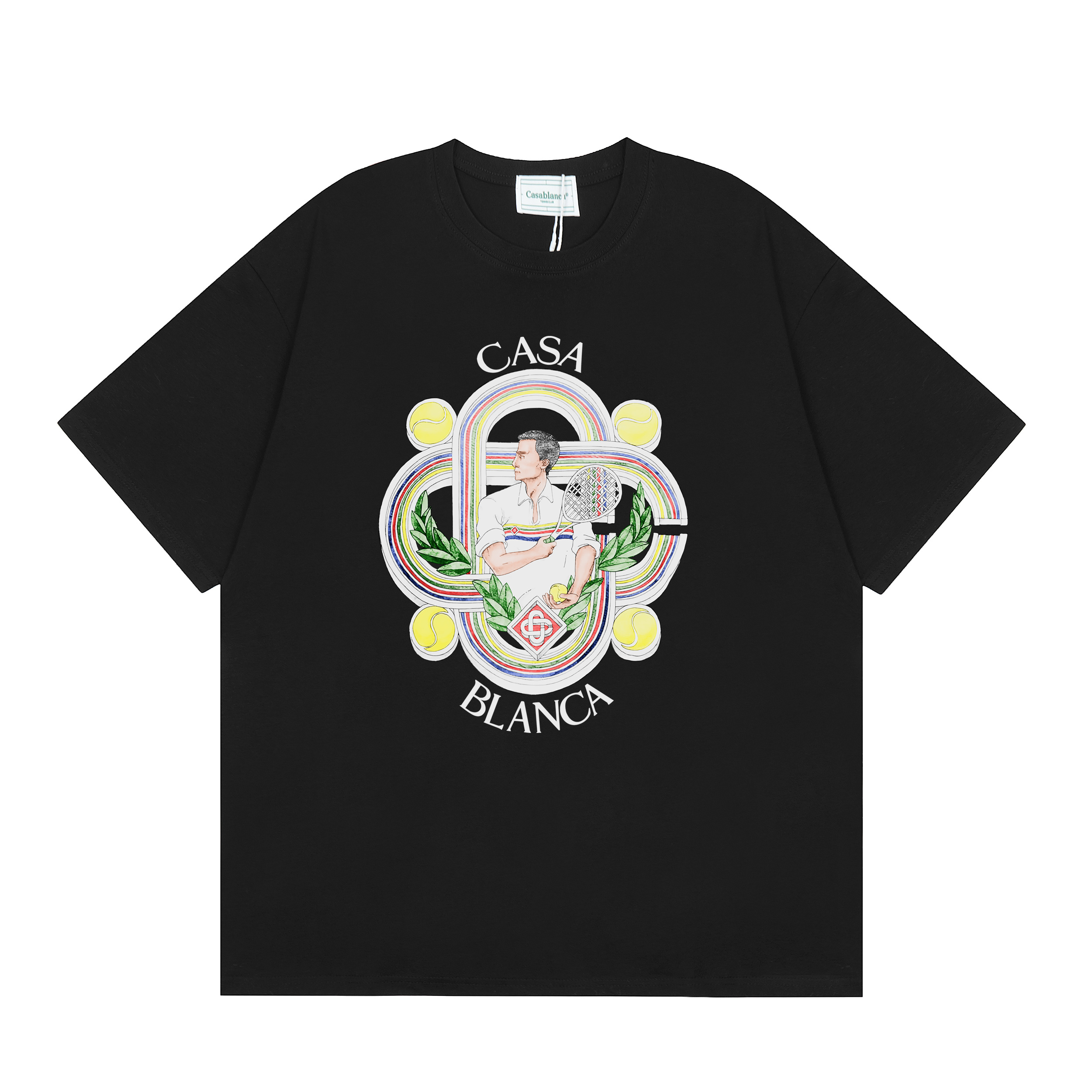 EM Sneakers Casablanca Printed T-Shirt Le Joueur White /Black