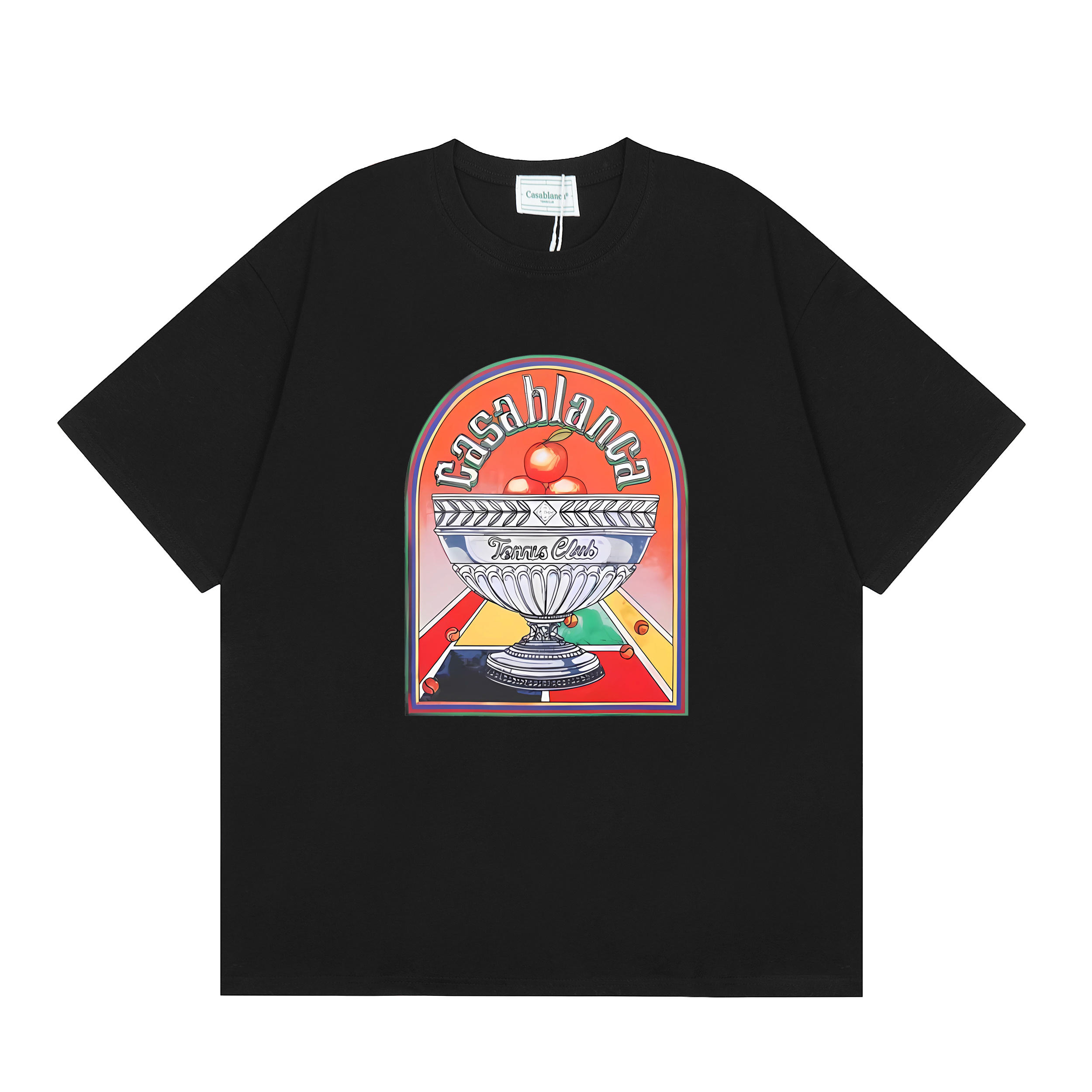 EM Sneakers Casablanca Printed T-Shirt Terrain D'Orange White /Black