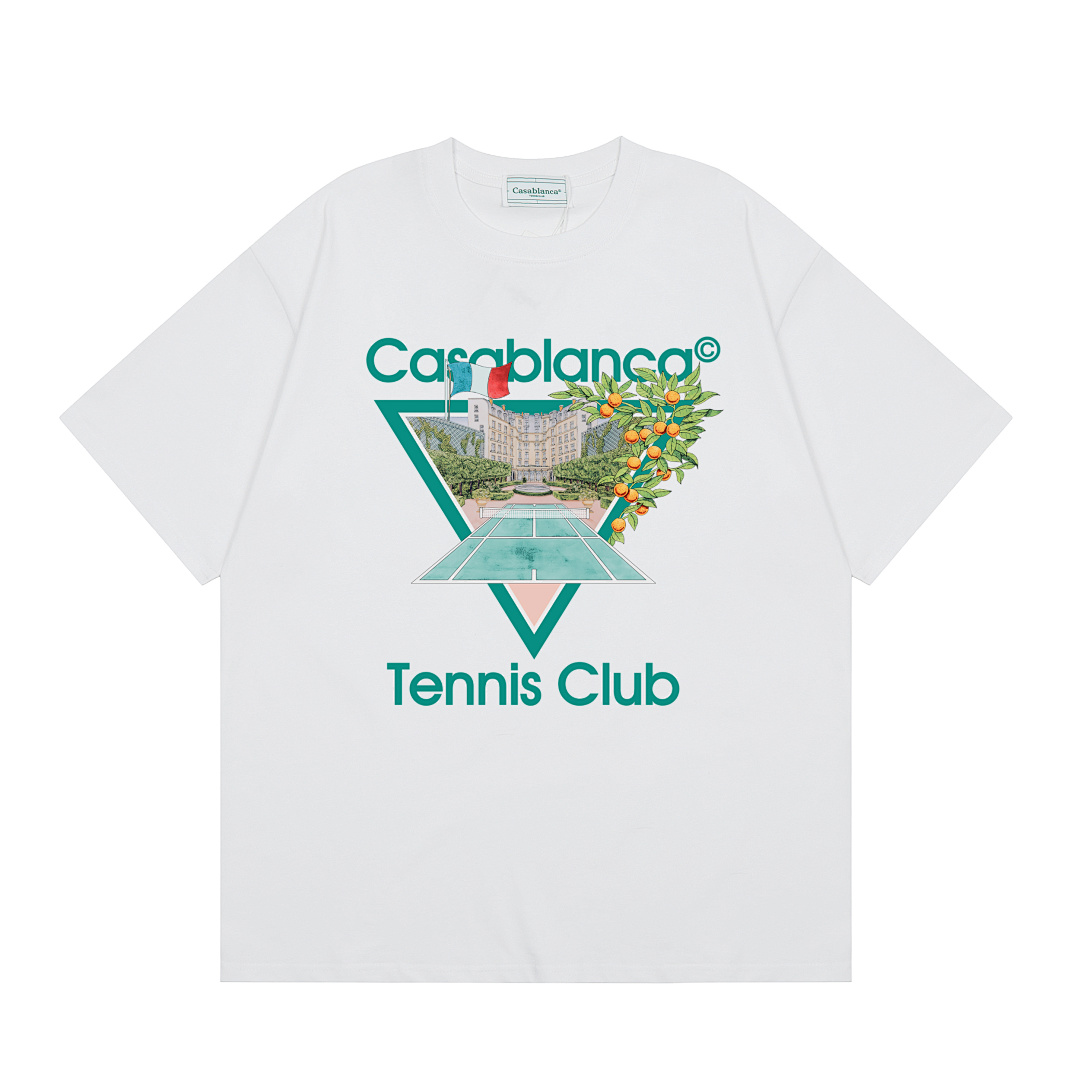 EM Sneakers Casablanca Tennis Club Icon Short Sleeve T‑Shirt White /Black