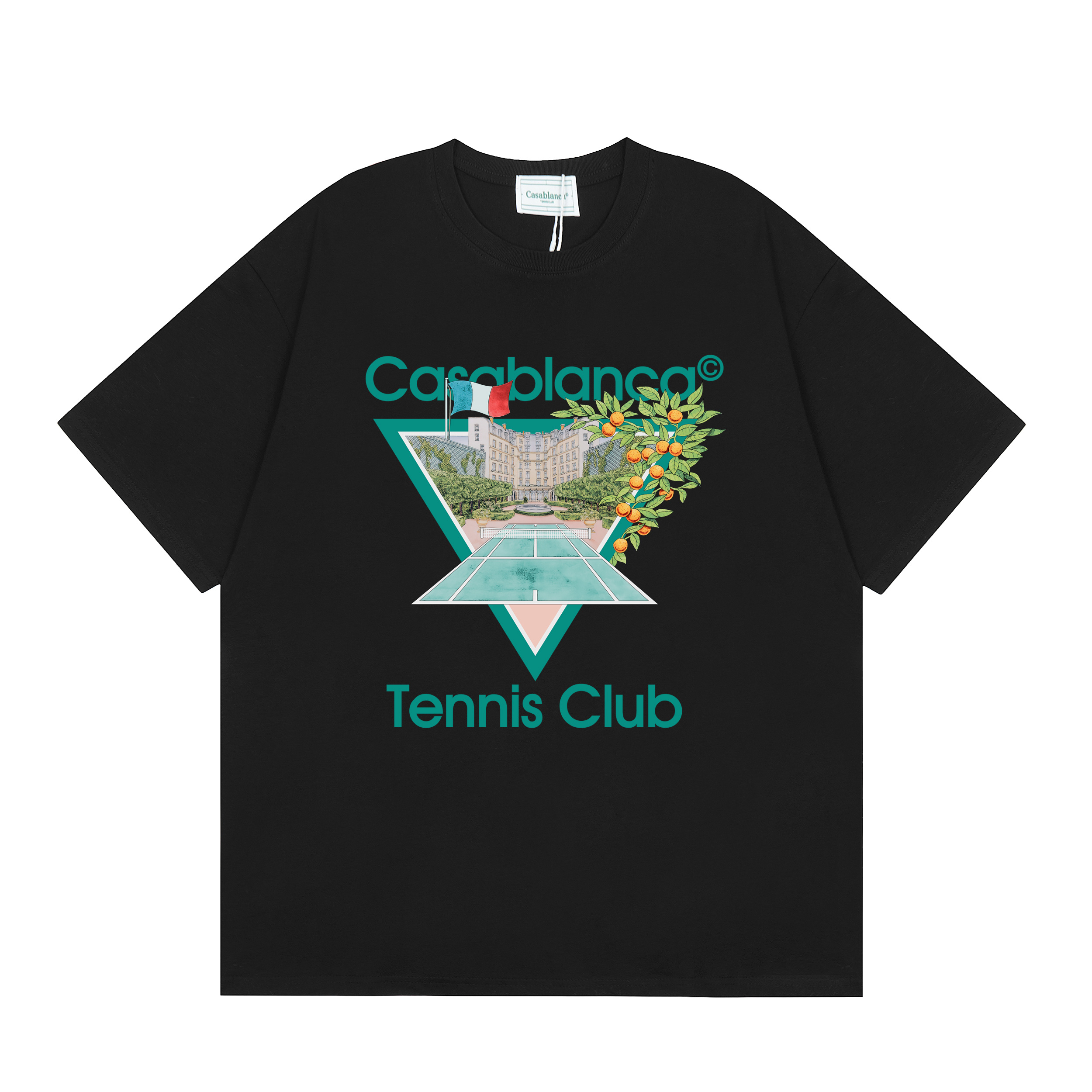 EM Sneakers Casablanca Tennis Club Icon Short Sleeve T‑Shirt White /Black
