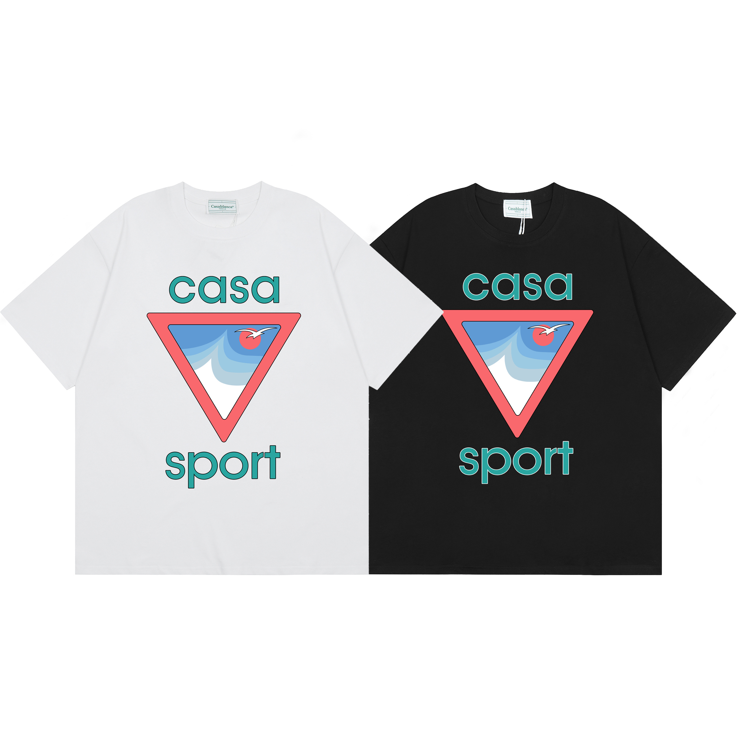 EM Sneakers Casablanca Triangle Seascape Print T-Shirt White /Black