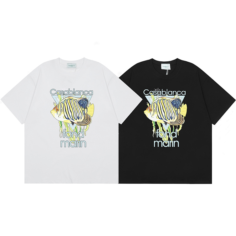 EM Sneakers Casablanca Tropical Fish Print T-Shirt White /Black