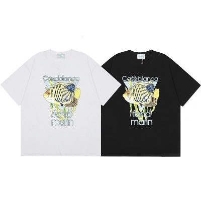 EM Sneakers Casablanca Tropical Fish Print T-Shirt White /Black 01