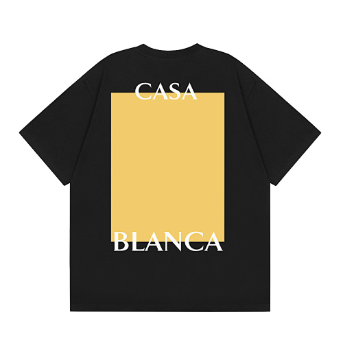 EM Sneakers Casablanca Yellow Square-Print T-Shirt White /Black