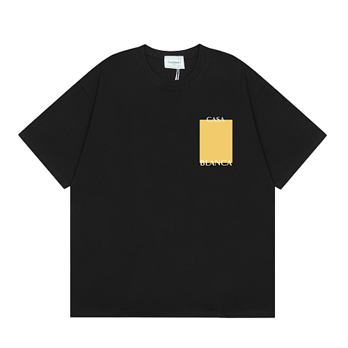 EM Sneakers Casablanca Yellow Square-Print T-Shirt White /Black
